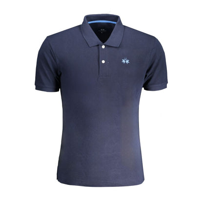 Tricou polo albastru din bumbac La Martina
