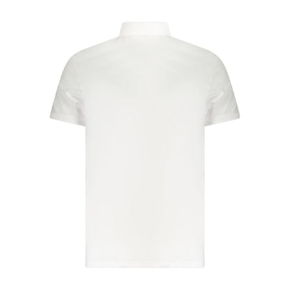 Tricou polo Calvin Klein alb din bumbac pentru bărbați