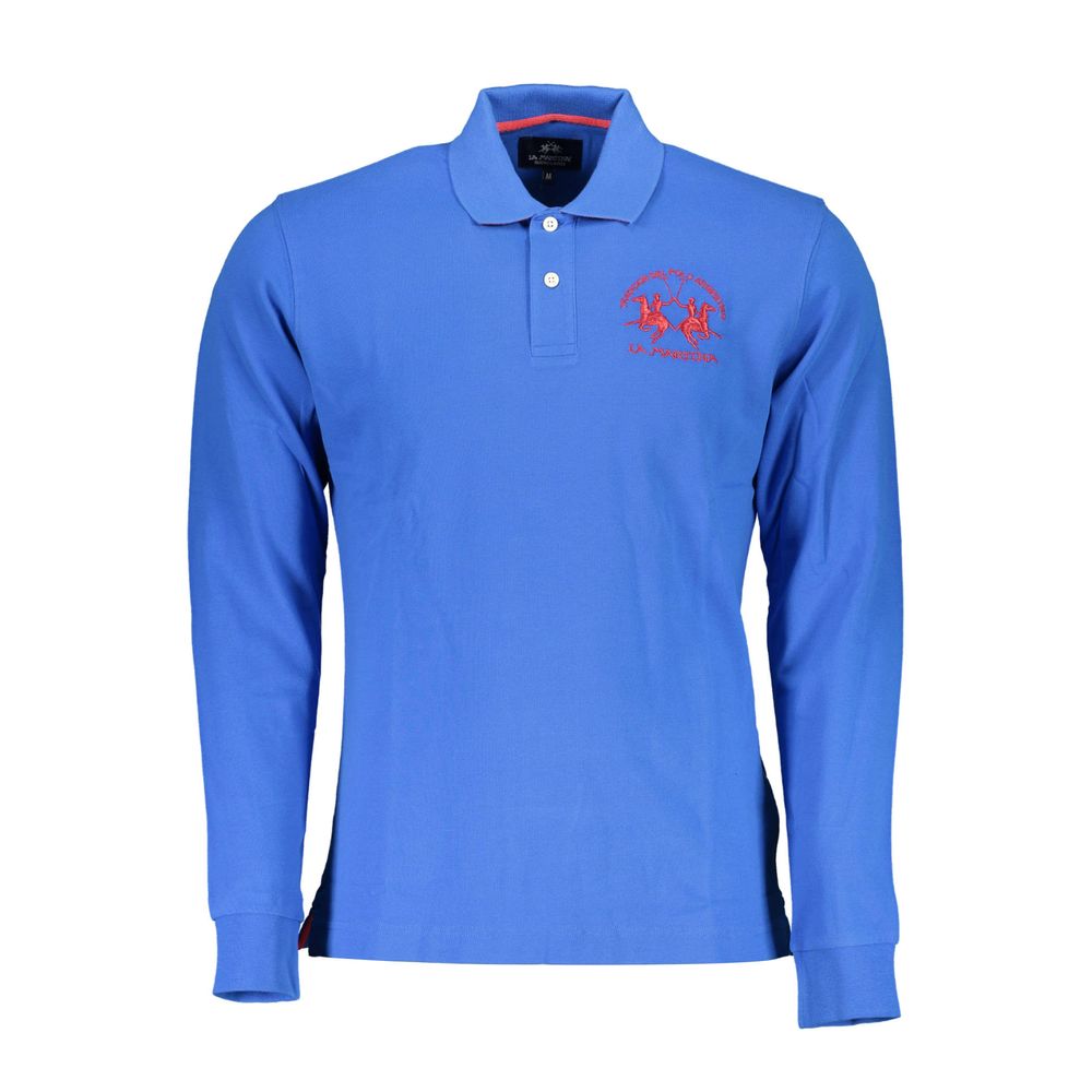 Tricou polo elegant cu mânecă lungă La Martina, albastru chic