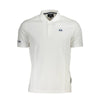 Tricou polo alb din bumbac La Martina pentru bărbați