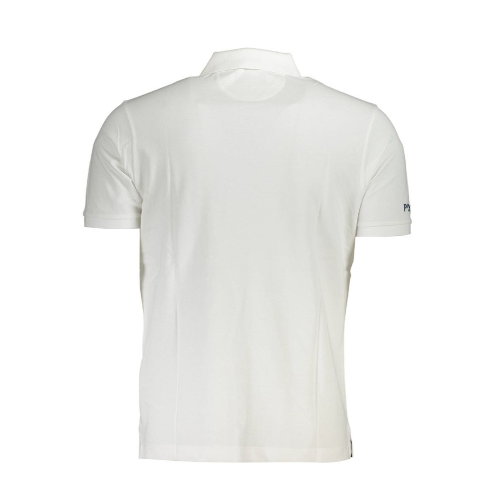 Tricou polo alb din bumbac La Martina pentru bărbați