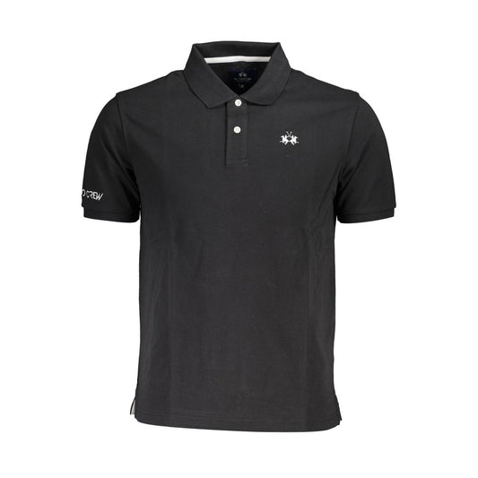 Tricou polo negru din bumbac pentru bărbați La Martina