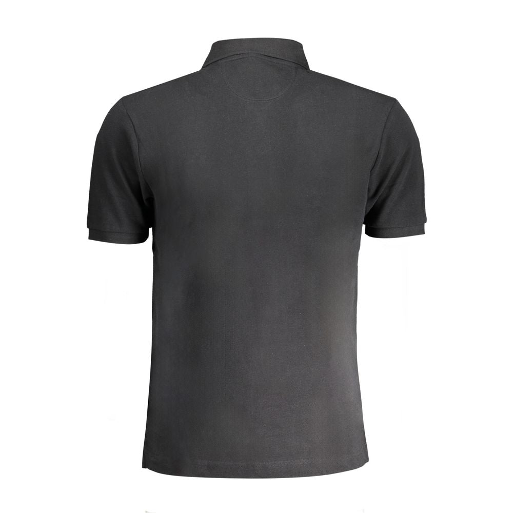 Tricou polo negru din bumbac La Martina