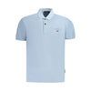 Tricou polo Napapijri albastru deschis din bumbac pentru bărbați