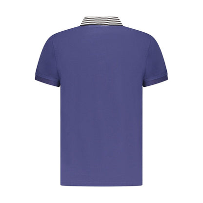 Tricou polo pentru bărbați Cavalli Class din bumbac albastru