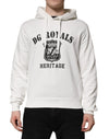 Dolce & Gabbana White Cotton DG ROYAL Print Hooded Sweater