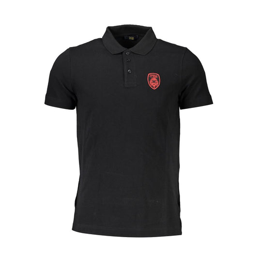 Tricou polo pentru bărbați Cavalli Class din bumbac negru