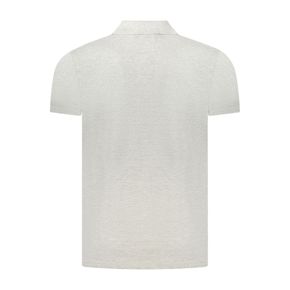 Tricou polo Cavalli Class gri din bumbac