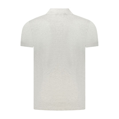 Tricou polo Cavalli Class gri din bumbac