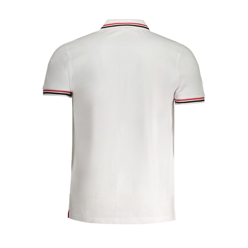 Tricou polo Cavalli Class alb din bumbac