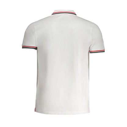 Tricou polo Cavalli Class alb din bumbac