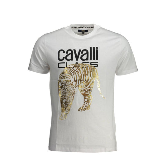 Tricou Cavalli Class din bumbac alb
