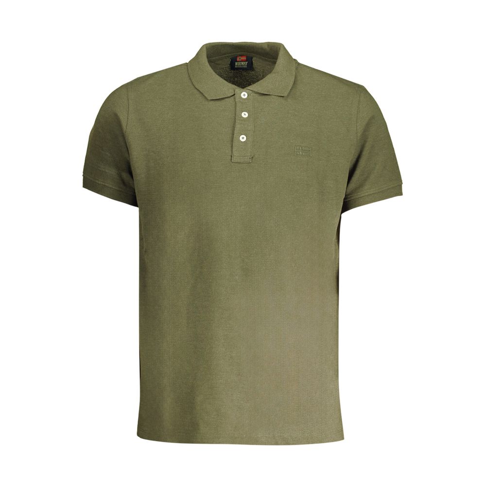 Tricou polo verde din bumbac Norvegia 1963