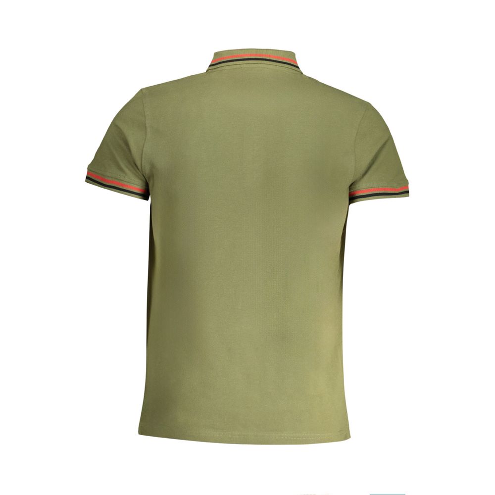 Tricou polo Cavalli Class verde din bumbac