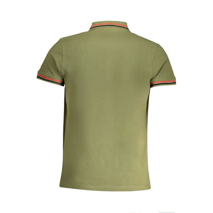 Tricou polo Cavalli Class verde din bumbac