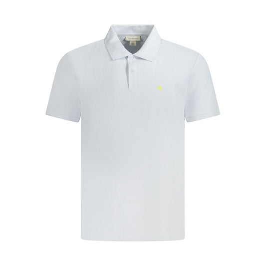 Tricou polo pentru bărbați Calvin Klein albastru deschis din bumbac
