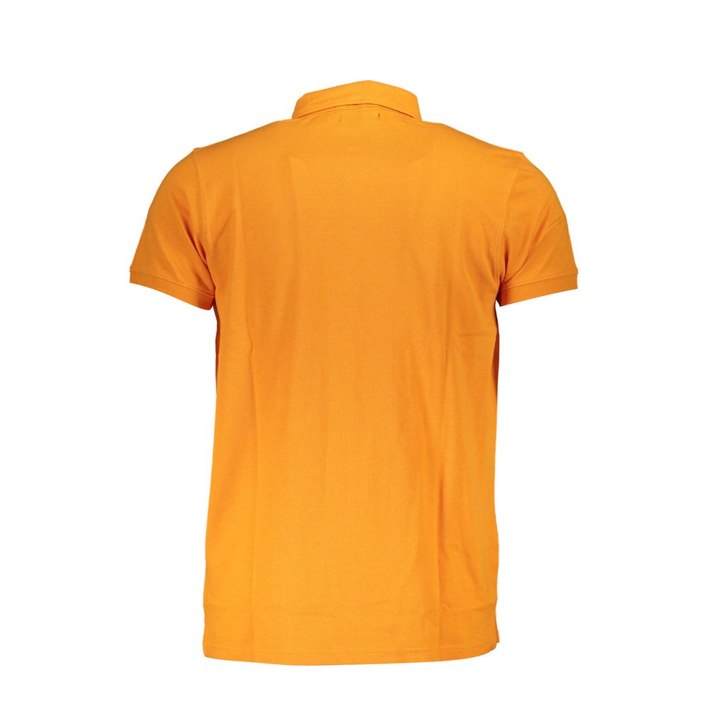 Tricou polo pentru bărbați Cavalli Class portocaliu din bumbac