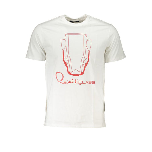 Tricou Cavalli Class din bumbac alb
