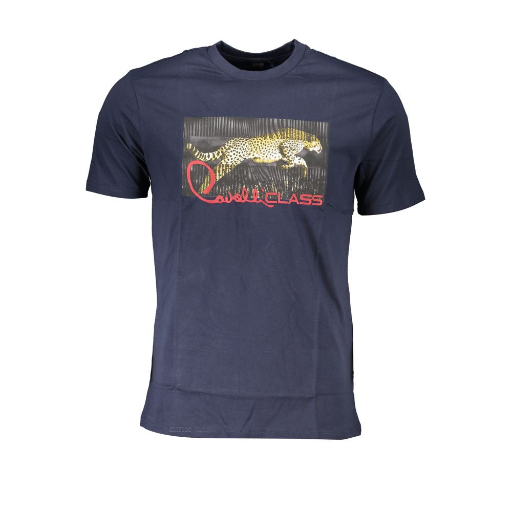 Tricou Cavalli Class din bumbac albastru