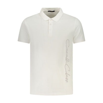 Tricou polo pentru bărbați Cavalli Class din bumbac alb