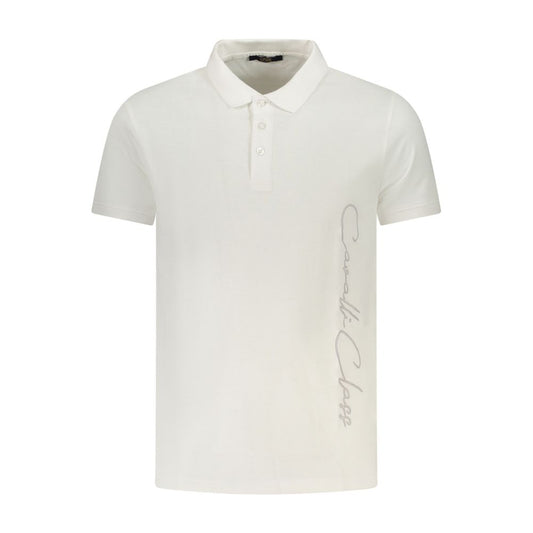 Tricou polo pentru bărbați Cavalli Class din bumbac alb