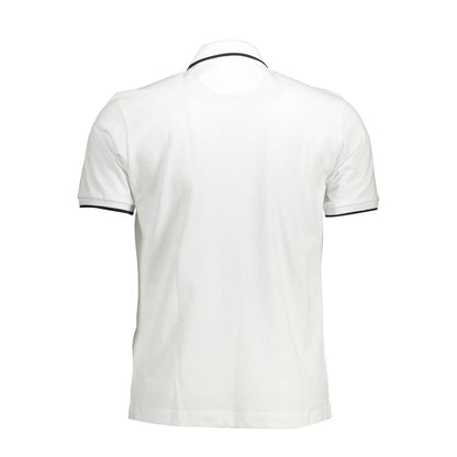 Tricou polo alb din bumbac La Martina pentru bărbați