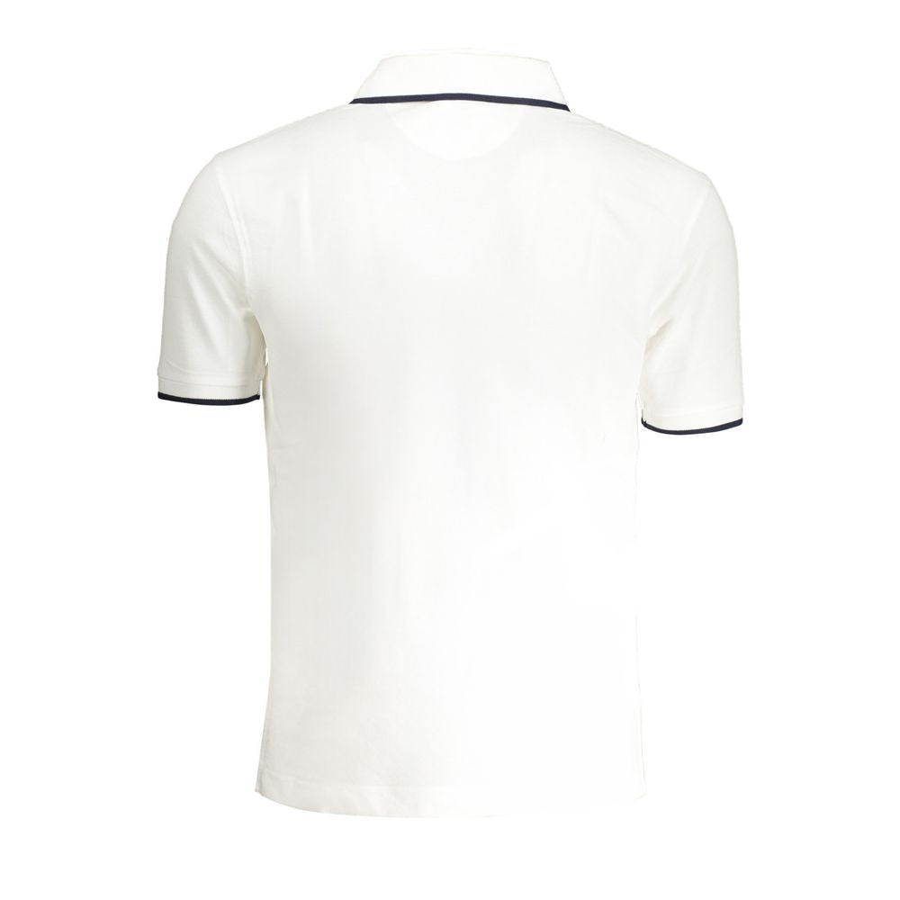 Tricou polo alb din bumbac La Martina pentru bărbați