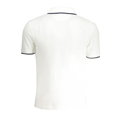 Tricou polo alb din bumbac La Martina pentru bărbați