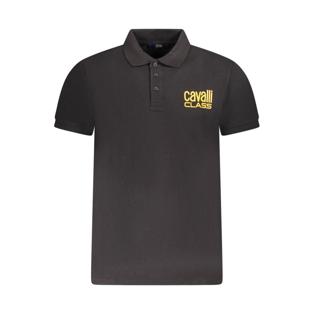 Tricou polo pentru bărbați Cavalli Class din bumbac negru