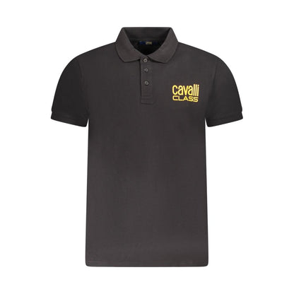 Tricou polo pentru bărbați Cavalli Class din bumbac negru