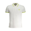 Tricou polo Cavalli Class alb din bumbac