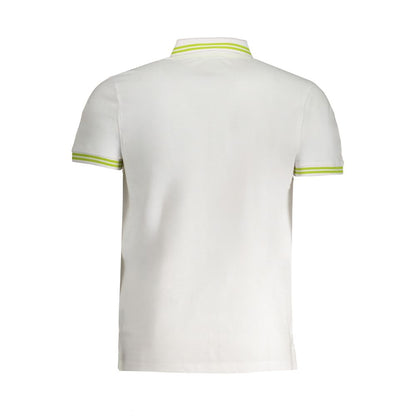 Tricou polo Cavalli Class alb din bumbac