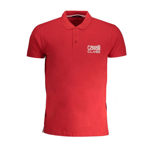Tricou polo Cavalli Class roșu din bumbac