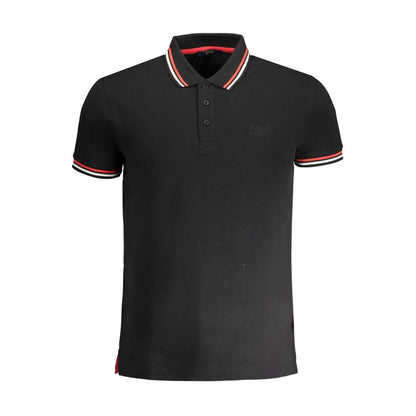 Tricou polo Cavalli Class negru din bumbac