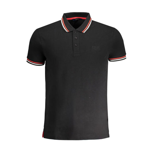 Tricou polo Cavalli Class negru din bumbac