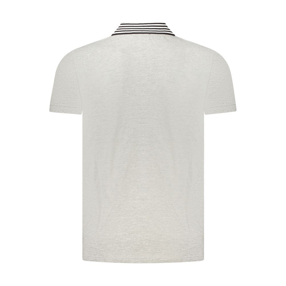 Tricou polo Cavalli Class gri din bumbac
