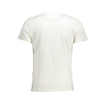 Tricou elegant cu guler rotund din bumbac alb La Martina