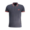 Tricou polo Cavalli Class albastru din bumbac