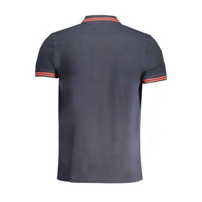 Tricou polo Cavalli Class albastru din bumbac