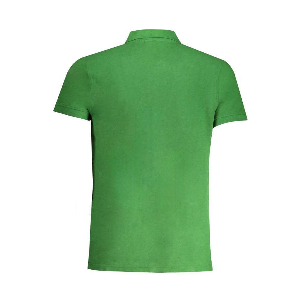 Tricou polo Cavalli Class verde din bumbac