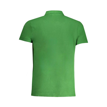 Tricou polo Cavalli Class verde din bumbac