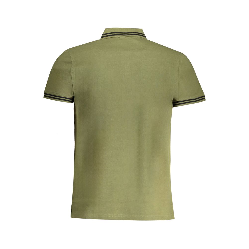 Tricou polo Cavalli Class verde din bumbac