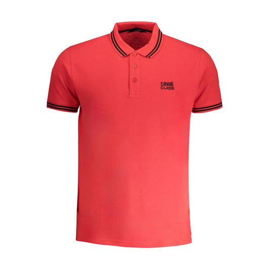 Tricou polo Cavalli Class roșu din bumbac