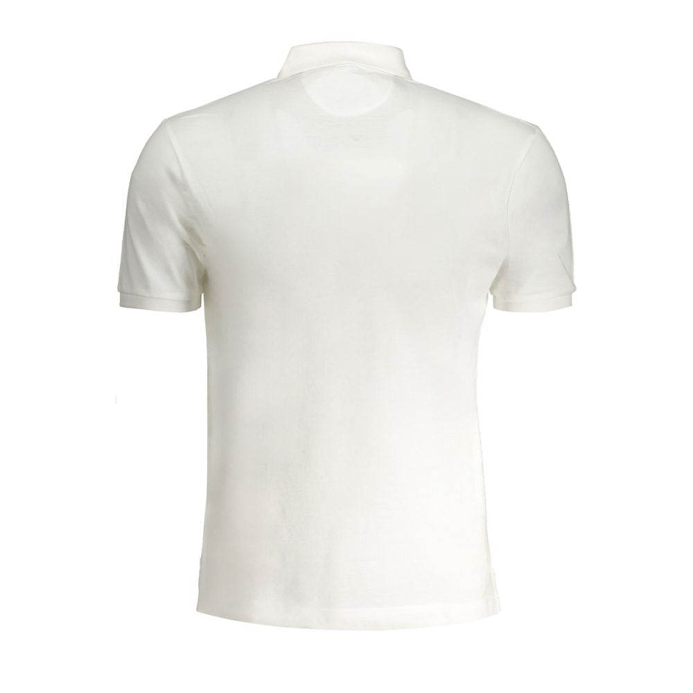 Tricou polo alb din bumbac La Martina
