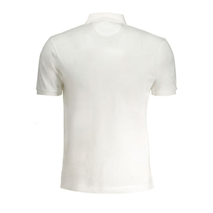 Tricou polo alb din bumbac La Martina