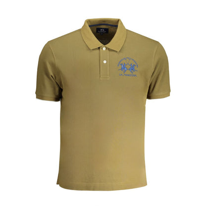 Tricou polo din bumbac verde La Martina