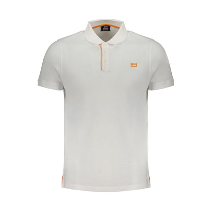 Tricou polo alb din bumbac Norway 1963