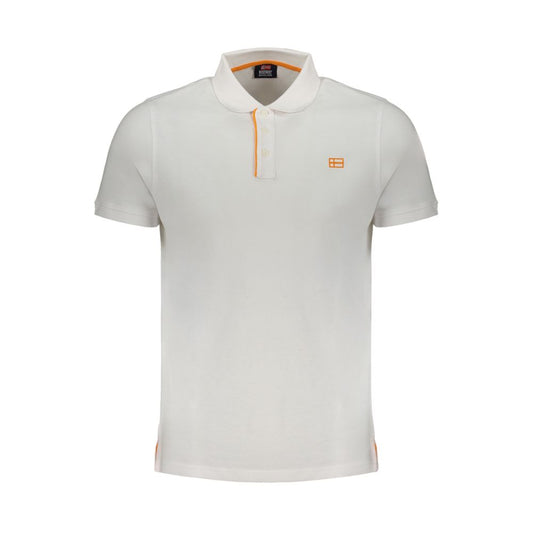 Tricou polo alb din bumbac Norway 1963