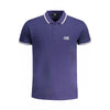 Tricou polo Cavalli Class albastru din bumbac