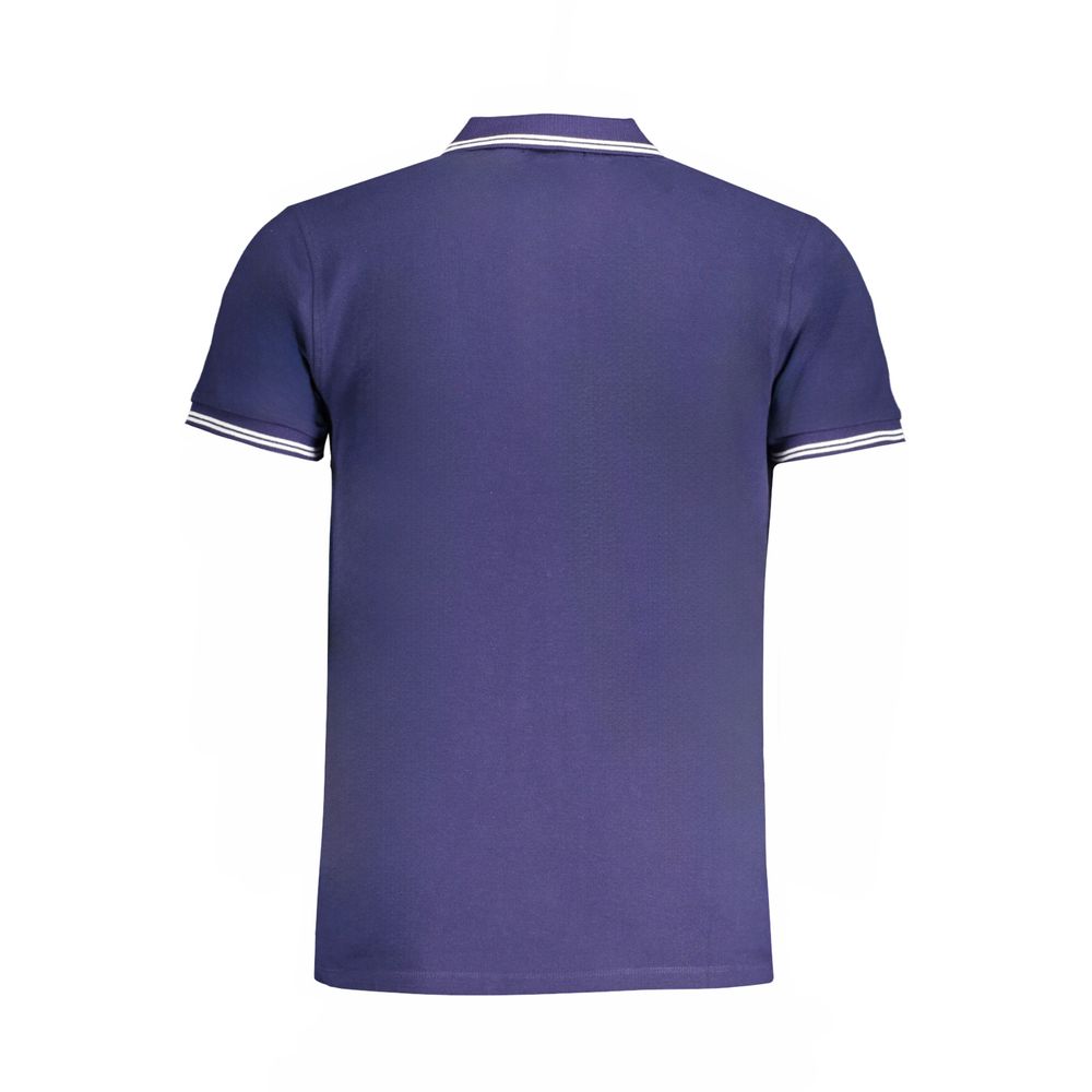Tricou polo Cavalli Class albastru din bumbac